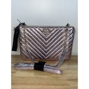NWT Victoria’s Secret Pink Glitter Metallic Crossbody Purse Handbag
